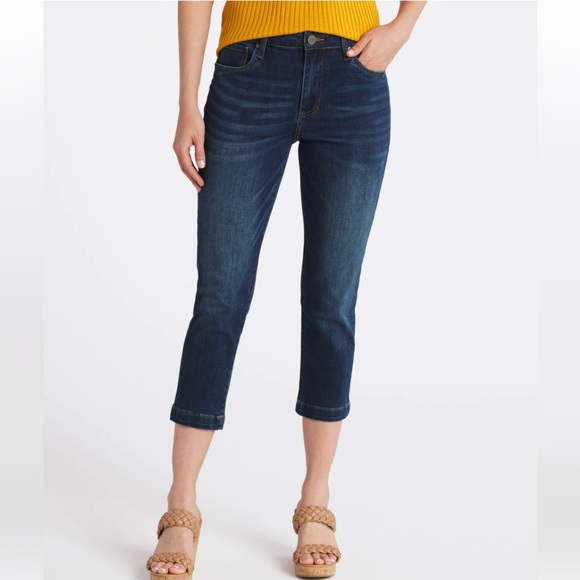 Kut From the Kloth Lauren Crop High Rise Straight Leg Jean Indigo | Size 4 - Picture 1 of 11